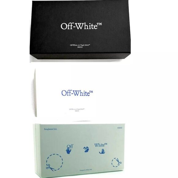 NEW OFF-WHITE CAT EYE SUNGLASSES EDVARD 007 BLACK GREY OFF-WHITE WOMEN EYEWEAR - Picture 3 of 3